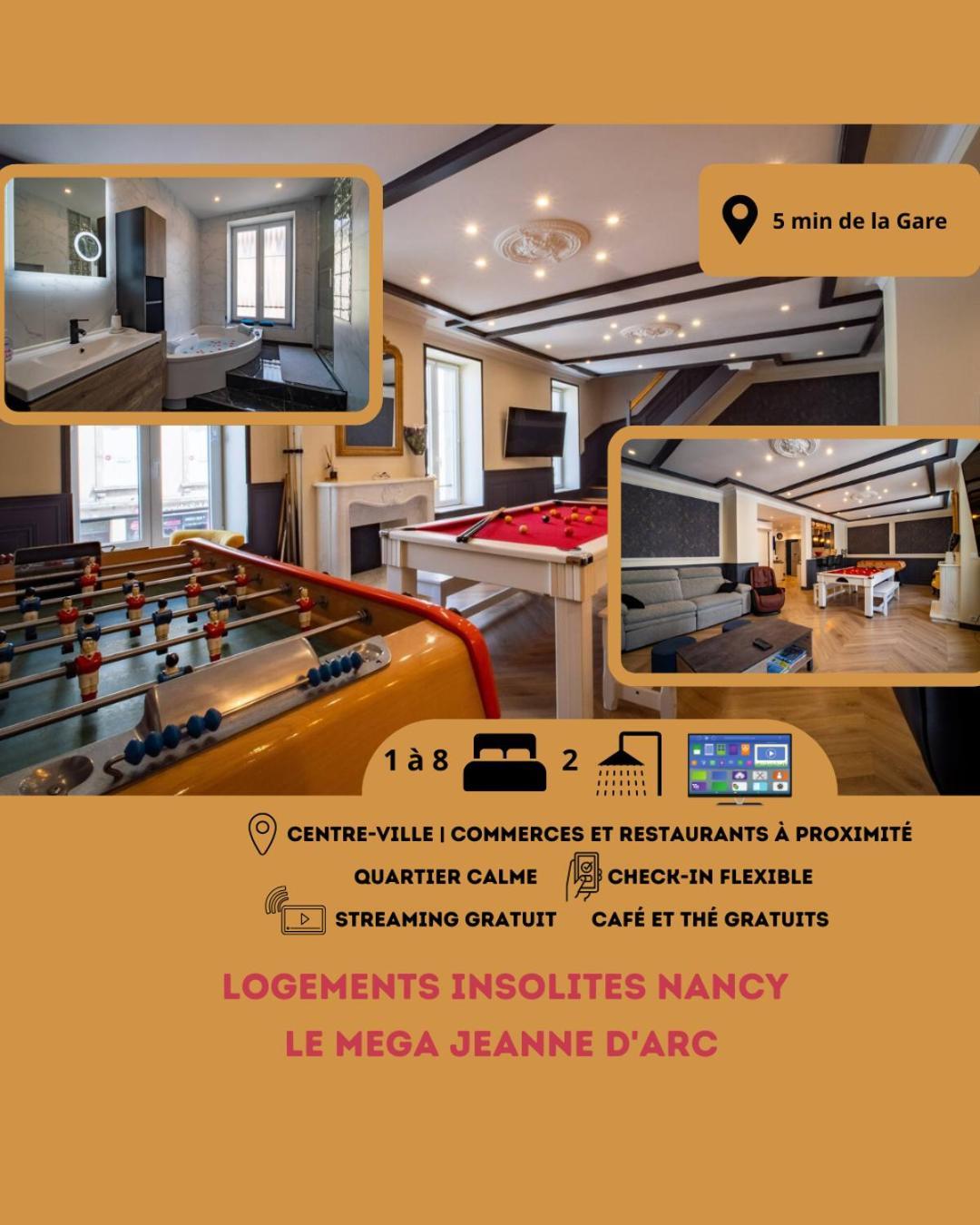 Mega Jeanne D'Arc Billard Baby Foot Logements Insolites Нанси Экстерьер фото